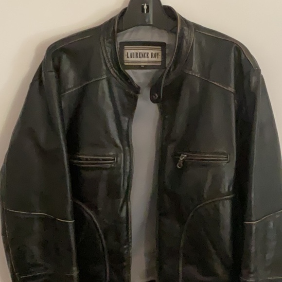 Laurence Roy vintage distressed lambskin motorcycle jacket - Picture 1 of 12